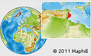 Physical Location Map of Region 5, within the entire country