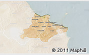 Satellite 3D Map of Monastir, lighten