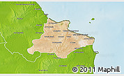 Satellite 3D Map of Monastir, physical outside