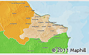 Satellite 3D Map of Monastir, political outside
