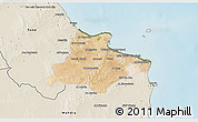 Satellite 3D Map of Monastir, shaded relief outside