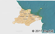 Satellite 3D Map of Monastir, single color outside