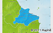 Political Map of Monastir, physical outside