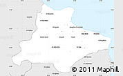 Silver Style Simple Map of Monastir