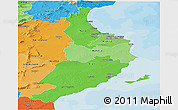 Political Shades Panoramic Map of Region 5