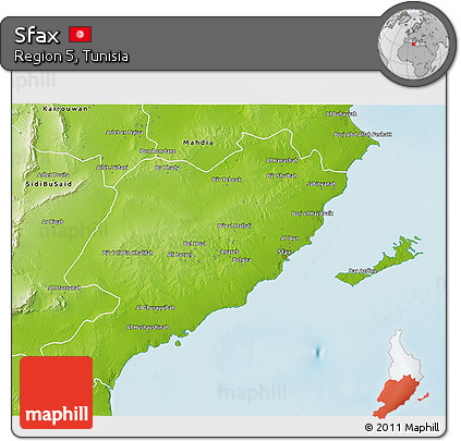 Physical 3D Map of Sfax