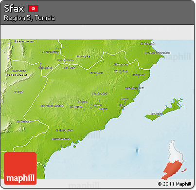 Physical 3D Map of Sfax