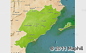 Physical Map of Sfax, satellite outside