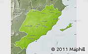 Physical Map of Sfax, semi-desaturated