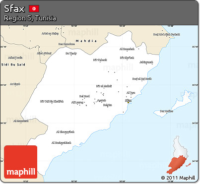 Classic Style Simple Map of Sfax