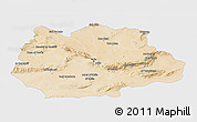 Satellite 3D Map of Gafsa, single color outside