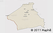 Shaded Relief 3D Map of Kebili, cropped outside