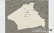 Shaded Relief 3D Map of Kebili, darken