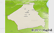 Shaded Relief 3D Map of Kebili, physical outside