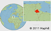 Savanna Style Location Map of Kebili
