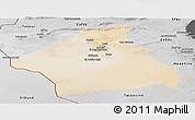 Satellite Panoramic Map of Kebili, desaturated