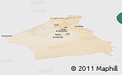 Satellite Panoramic Map of Kebili, single color outside
