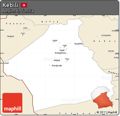 Classic Style Simple Map of Kebili