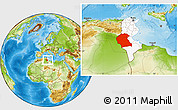 Physical Location Map of Region 6, highlighted country, within the entire country