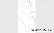 Blank Simple Map of Tunisia, cropped outside, no labels