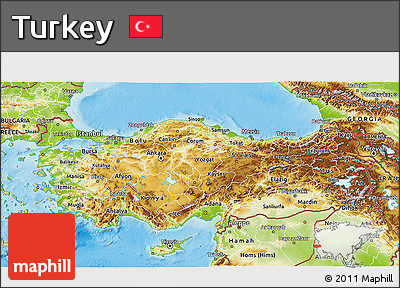 Physical 3D Map of Turkey