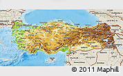 Physical 3D Map of Turkey, shaded relief outside