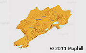 Political 3D Map of Afyon, single color outside