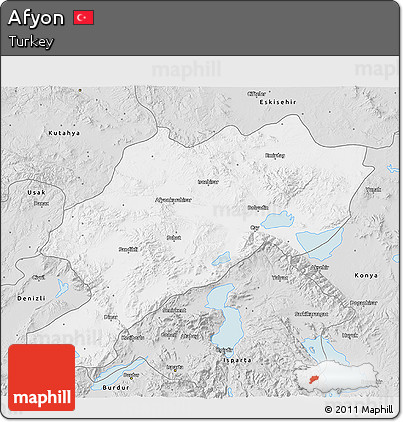 Silver Style 3D Map of Afyon