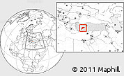 Blank Location Map of Afyon, highlighted country, within the entire country