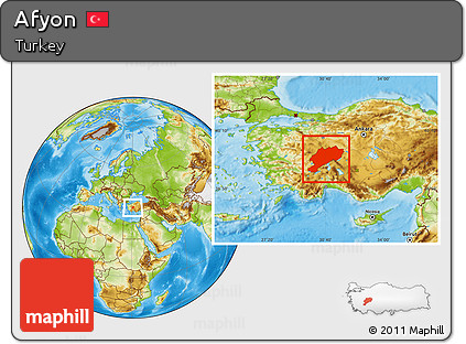 Physical Location Map of Afyon