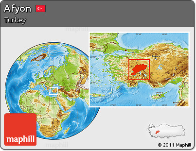 Physical Location Map of Afyon