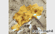Physical Map of Afyon, semi-desaturated