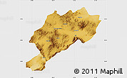 Physical Map of Afyon, single color outside
