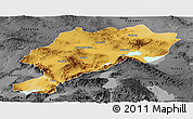 Physical Panoramic Map of Afyon, darken, desaturated