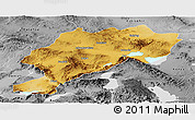 Physical Panoramic Map of Afyon, desaturated