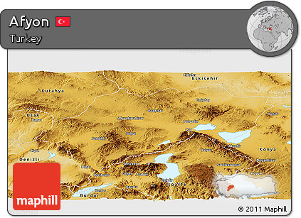 Physical Panoramic Map of Afyon