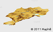 Physical Panoramic Map of Afyon, single color outside