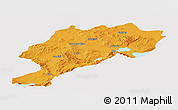 Political Panoramic Map of Afyon, single color outside