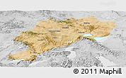 Satellite Panoramic Map of Afyon, lighten, desaturated