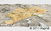 Satellite Panoramic Map of Afyon, semi-desaturated