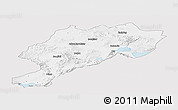 Silver Style Panoramic Map of Afyon, single color outside