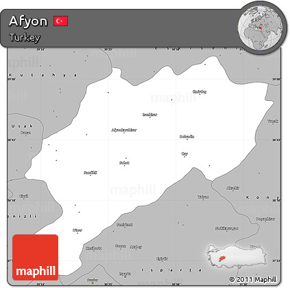 Gray Simple Map of Afyon