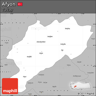 Gray Simple Map of Afyon
