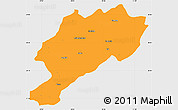 Political Simple Map of Afyon, single color outside