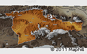 Physical 3D Map of Agri, darken, semi-desaturated