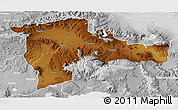 Physical 3D Map of Agri, lighten, desaturated