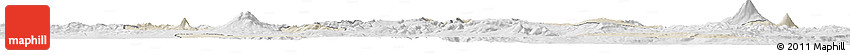 Shaded Relief Horizon Map of Agri, lighten, desaturated