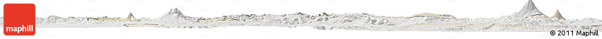 Shaded Relief Horizon Map of Agri, lighten, semi-desaturated