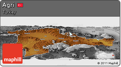 Physical Panoramic Map of Agri, desaturated