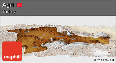 Physical Panoramic Map of Agri, lighten